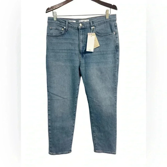 MNG Mango Claudia High Waist Cropped Length Jeans Size 12 NWT - Picture 2 of 10
